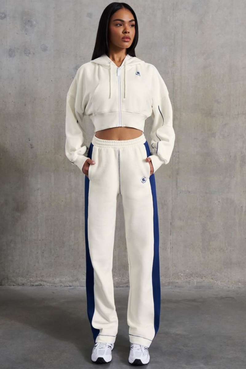 White Oh Polly Elite Petite Wide Leg Sweatpants | UIPA-57369