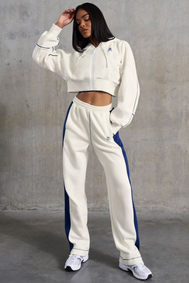 White Oh Polly Elite Petite Wide Leg Sweatpants | UIPA-57369