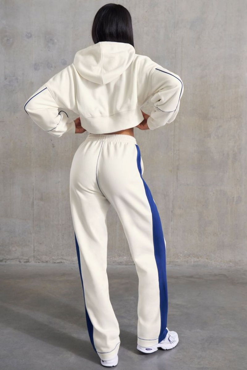 White Oh Polly Elite Petite Wide Leg Sweatpants | UIPA-57369