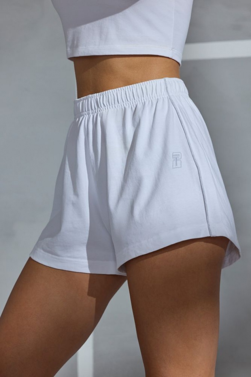 White Oh Polly On Track Piped Detail Mini Sweat Shorts | ERLM-75189